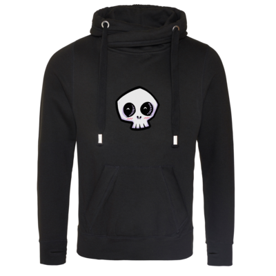 Motiv: Cross Neck Hoodie - scrumpy - happy skull - bestimme auf Wunsch Details wie Produkt, Grösse, Farbe und Position selbst ! Motiv: Cross Neck Hoodie - scrumpy - happy skull