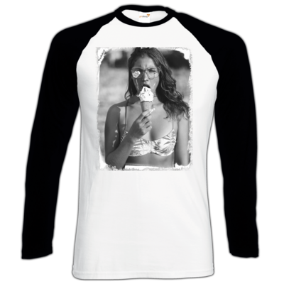 Motiv: Longsleeve Baseball T - Icedamaged - bestimme auf Wunsch Details wie Produkt, Grösse, Farbe und Position selbst ! Motiv: Longsleeve Baseball T - Icedamaged
