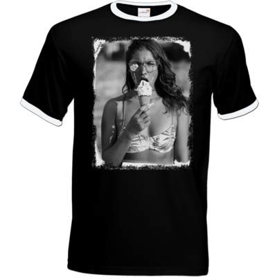 Motiv: T-Shirt Ringer - Icedamaged - bestimme auf Wunsch Details wie Produkt, Grösse, Farbe und Position selbst ! Motiv: T-Shirt Ringer - Icedamaged