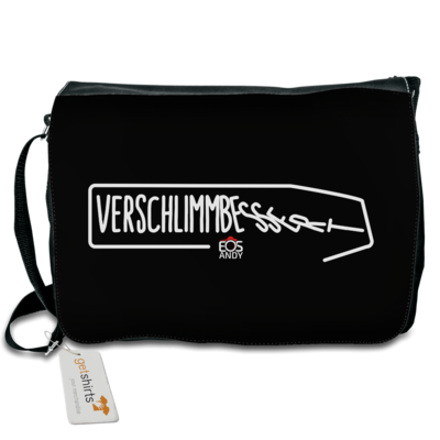 Motiv: Schultertasche - Verschlimmbessert - bestimme auf Wunsch Details wie Produkt, Grösse, Farbe und Position selbst ! Motiv: Schultertasche - Verschlimmbessert