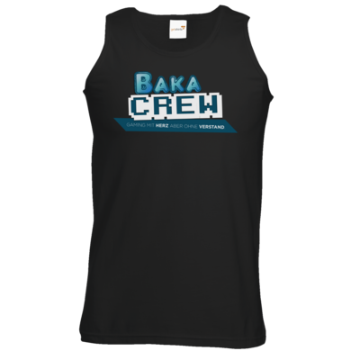Motiv: Athletic Vest - BakaCrew Logo mit Claim - bestimme auf Wunsch Details wie Produkt, Grösse, Farbe und Position selbst ! Motiv: Athletic Vest - BakaCrew Logo mit Claim