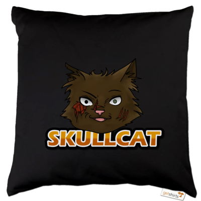 Motiv: Kissen Baumwolle - Skullcat-Logo - bestimme auf Wunsch Details wie Produkt, Grösse, Farbe und Position selbst ! Motiv: Kissen Baumwolle - Skullcat-Logo