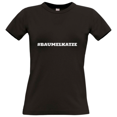 Motiv: T-Shirt Damen Premium FAIR WEAR - Hash Baumelkatze - bestimme auf Wunsch Details wie Produkt, Grösse, Farbe und Position selbst ! Motiv: T-Shirt Damen Premium FAIR WEAR - Hash Baumelkatze