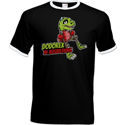 Motiv: T-Shirt Ringer - Dodo-Rex in Ausbildung - bestimme auf Wunsch Details wie Produkt, Grösse, Farbe und Position selbst ! Motiv: T-Shirt Ringer - Dodo-Rex in Ausbildung