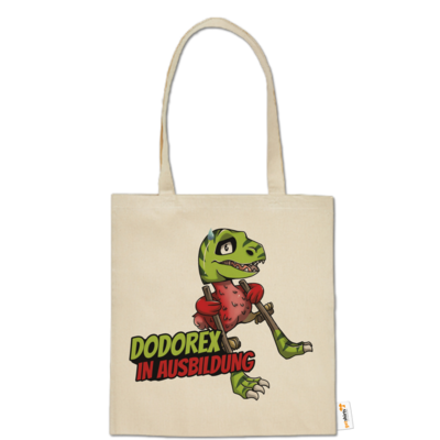 Motiv: Baumwolltasche - Dodo-Rex in Ausbildung - bestimme auf Wunsch Details wie Produkt, Grösse, Farbe und Position selbst ! Motiv: Baumwolltasche - Dodo-Rex in Ausbildung