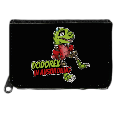 Motiv: Geldboerse - Dodo-Rex in Ausbildung - bestimme auf Wunsch Details wie Produkt, Grösse, Farbe und Position selbst ! Motiv: Geldboerse - Dodo-Rex in Ausbildung