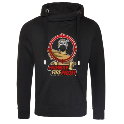 Motiv: Cross Neck Hoodie - Friendly Fire Profi - bestimme auf Wunsch Details wie Produkt, Grösse, Farbe und Position selbst ! Motiv: Cross Neck Hoodie - Friendly Fire Profi