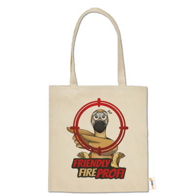 Motiv: Baumwolltasche - Friendly Fire Profi - bestimme auf Wunsch Details wie Produkt, Grösse, Farbe und Position selbst ! Motiv: Baumwolltasche - Friendly Fire Profi