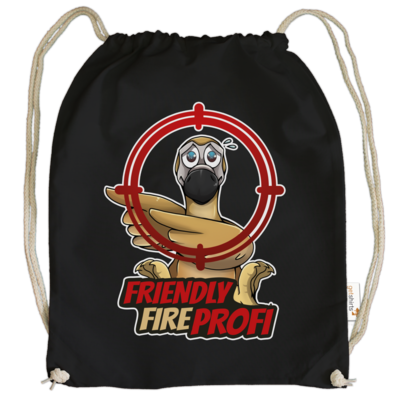 Motiv: Cotton Gymsac - Friendly Fire Profi - bestimme auf Wunsch Details wie Produkt, Grösse, Farbe und Position selbst ! Motiv: Cotton Gymsac - Friendly Fire Profi