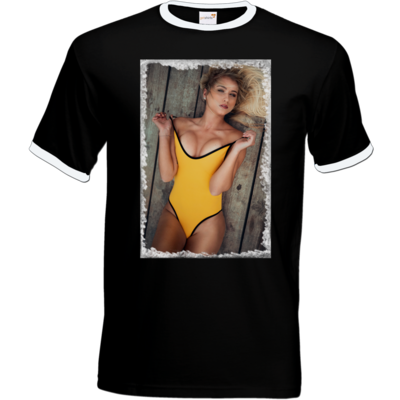 Motiv: T-Shirt Ringer - Pier - bestimme auf Wunsch Details wie Produkt, Grösse, Farbe und Position selbst ! Motiv: T-Shirt Ringer - Pier