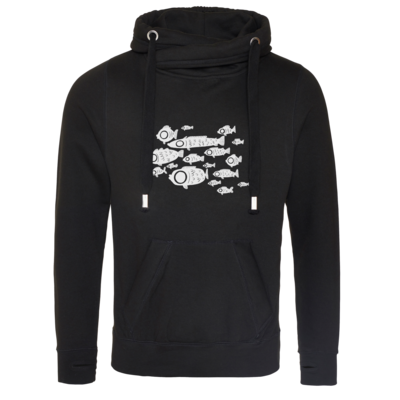 Motiv: Cross Neck Hoodie - fish watch - bestimme auf Wunsch Details wie Produkt, Grösse, Farbe und Position selbst ! Motiv: Cross Neck Hoodie - fish watch