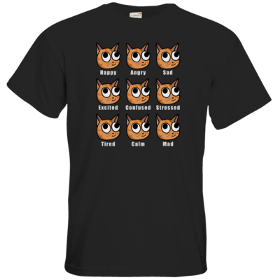 Motiv: T-Shirt Premium FAIR WEAR - E-Meow-tions - bestimme auf Wunsch Details wie Produkt, Grösse, Farbe und Position selbst ! Motiv: T-Shirt Premium FAIR WEAR - E-Meow-tions