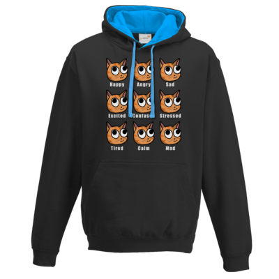 Motiv: Two-Tone Hoodie - E-Meow-tions - bestimme auf Wunsch Details wie Produkt, Grösse, Farbe und Position selbst ! Motiv: Two-Tone Hoodie - E-Meow-tions