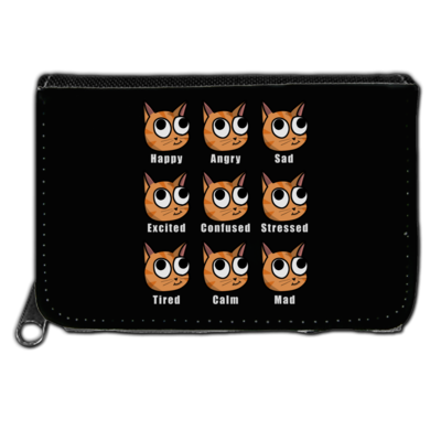 Motiv: Geldboerse - E-Meow-tions - bestimme auf Wunsch Details wie Produkt, Grösse, Farbe und Position selbst ! Motiv: Geldboerse - E-Meow-tions