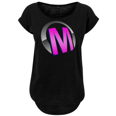Motiv: Ladies Long Slub Tee - Macho - Logo - Rosa - bestimme auf Wunsch Details wie Produkt, Grösse, Farbe und Position selbst ! Motiv: Ladies Long Slub Tee - Macho - Logo - Rosa