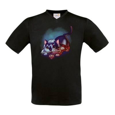 Motiv: T-Shirt V-Neck FAIR WEAR - Pan Tau - Geralt (witcher) - bestimme auf Wunsch Details wie Produkt, Grösse, Farbe und Position selbst ! Motiv: T-Shirt V-Neck FAIR WEAR - Pan Tau - Geralt (witcher)