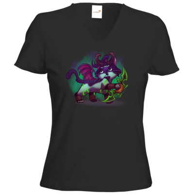 Motiv: T-Shirt Damen V-Neck Classic - Pan Tau - Illidan (wow) 