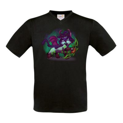 Motiv: T-Shirt V-Neck FAIR WEAR - Pan Tau - Illidan (wow) - bestimme auf Wunsch Details wie Produkt, Grösse, Farbe und Position selbst ! Motiv: T-Shirt V-Neck FAIR WEAR - Pan Tau - Illidan (wow)