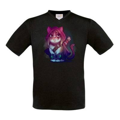 Motiv: T-Shirt V-Neck FAIR WEAR - Kitty - Sylvanas (wow) - bestimme auf Wunsch Details wie Produkt, Grösse, Farbe und Position selbst ! Motiv: T-Shirt V-Neck FAIR WEAR - Kitty - Sylvanas (wow)