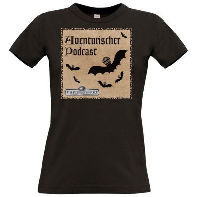 Motiv: T-Shirt Damen Premium FAIR WEAR - Aventurischer Podcast Cover - bestimme auf Wunsch Details wie Produkt, Grösse, Farbe und Position selbst ! Motiv: T-Shirt Damen Premium FAIR WEAR - Aventurischer Podcast Cover