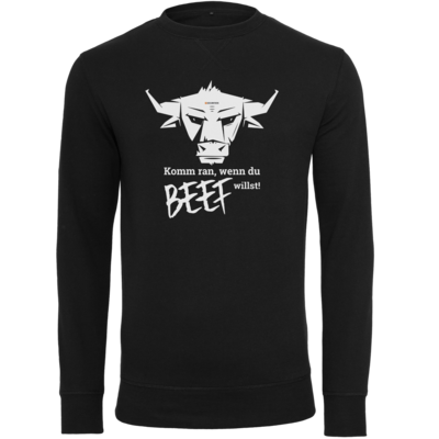 Motiv: Light Crew Sweatshirt - Willste Beef? - bestimme auf Wunsch Details wie Produkt, Grösse, Farbe und Position selbst ! Motiv: Light Crew Sweatshirt - Willste Beef?