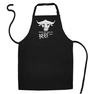 Motiv: Schürze - Willste Beef? - bestimme auf Wunsch Details wie Produkt, Grösse, Farbe und Position selbst ! Motiv: Schürze - Willste Beef?
