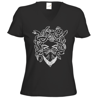 Motiv: T-Shirts Damen V-Neck FAIR WEAR - Medusa - bestimme auf Wunsch Details wie Produkt, Grösse, Farbe und Position selbst ! Motiv: T-Shirts Damen V-Neck FAIR WEAR - Medusa