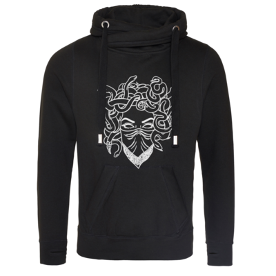 Motiv: Cross Neck Hoodie - Medusa - bestimme auf Wunsch Details wie Produkt, Grösse, Farbe und Position selbst ! Motiv: Cross Neck Hoodie - Medusa