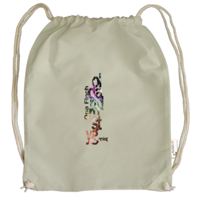 Motiv: Cotton Gymsac - Opa Finch color - bestimme auf Wunsch Details wie Produkt, Grösse, Farbe und Position selbst ! Motiv: Cotton Gymsac - Opa Finch color
