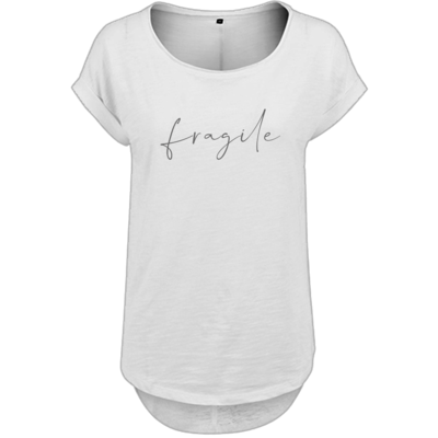 Motiv: Ladies Long Slub Tee - fragile - bestimme auf Wunsch Details wie Produkt, Grösse, Farbe und Position selbst ! Motiv: Ladies Long Slub Tee - fragile