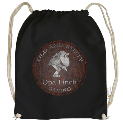 Motiv: Cotton Gymsac - Opa Finch - bestimme auf Wunsch Details wie Produkt, Grösse, Farbe und Position selbst ! Motiv: Cotton Gymsac - Opa Finch