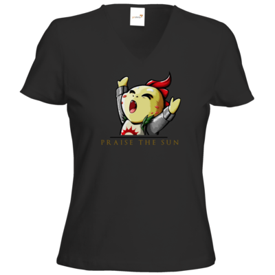 Motiv: T-Shirts Damen V-Neck FAIR WEAR - Praise Gold - bestimme auf Wunsch Details wie Produkt, Grösse, Farbe und Position selbst ! Motiv: T-Shirts Damen V-Neck FAIR WEAR - Praise Gold