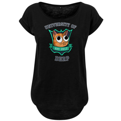 Motiv: Ladies Long Slub Tee - University of Derp - bestimme auf Wunsch Details wie Produkt, Grösse, Farbe und Position selbst ! Motiv: Ladies Long Slub Tee - University of Derp