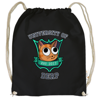 Motiv: Cotton Gymsac - University of Derp - bestimme auf Wunsch Details wie Produkt, Grösse, Farbe und Position selbst ! Motiv: Cotton Gymsac - University of Derp