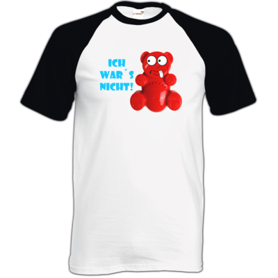 Motiv: TShirt Baseball - Lucky Bär - Ich war´s nicht! T-Shirt - bestimme auf Wunsch Details wie Produkt, Grösse, Farbe und Position selbst ! Motiv: TShirt Baseball - Lucky Bär - Ich war´s nicht! T-Shirt