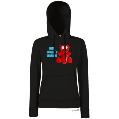 Motiv: Hoodie Damen Classic - Lucky Bär - Ich war´s nicht! T-Shirt - bestimme auf Wunsch Details wie Produkt, Grösse, Farbe und Position selbst ! Motiv: Hoodie Damen Classic - Lucky Bär - Ich war´s nicht! T-Shirt
