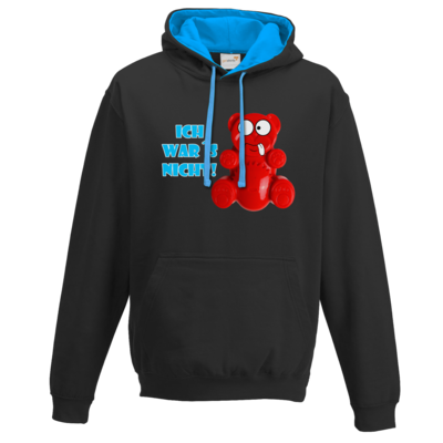 Motiv: Two-Tone Hoodie - Lucky Bär - Ich war´s nicht! T-Shirt - bestimme auf Wunsch Details wie Produkt, Grösse, Farbe und Position selbst ! Motiv: Two-Tone Hoodie - Lucky Bär - Ich war´s nicht! T-Shirt