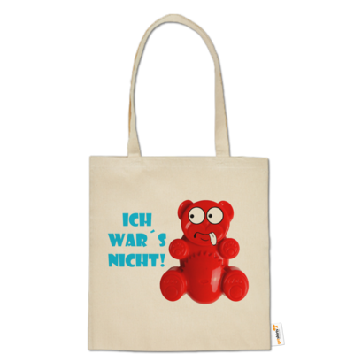 Motiv: Baumwolltasche - Lucky Bär - Ich war´s nicht! T-Shirt - bestimme auf Wunsch Details wie Produkt, Grösse, Farbe und Position selbst ! Motiv: Baumwolltasche - Lucky Bär - Ich war´s nicht! T-Shirt