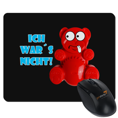 Motiv: Mousepad Textil - Lucky Bär - Ich war´s nicht! T-Shirt - bestimme auf Wunsch Details wie Produkt, Grösse, Farbe und Position selbst ! Motiv: Mousepad Textil - Lucky Bär - Ich war´s nicht! T-Shirt