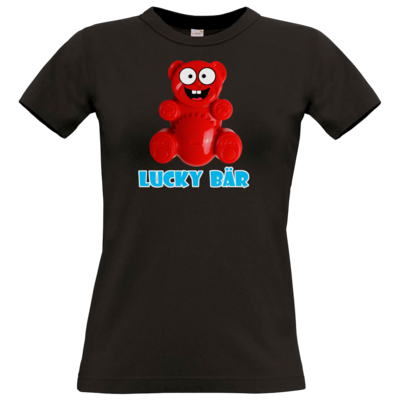 Motiv: T-Shirt Damen Premium FAIR WEAR - Lucky Bär - bestimme auf Wunsch Details wie Produkt, Grösse, Farbe und Position selbst ! Motiv: T-Shirt Damen Premium FAIR WEAR - Lucky Bär