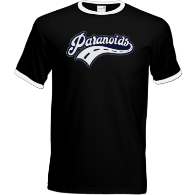 Motiv: T-Shirt Ringer - Paranoids Navy - bestimme auf Wunsch Details wie Produkt, Grösse, Farbe und Position selbst ! Motiv: T-Shirt Ringer - Paranoids Navy