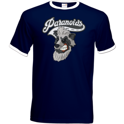 Motiv: T-Shirt Ringer - Paranoids Logo - bestimme auf Wunsch Details wie Produkt, Grösse, Farbe und Position selbst ! Motiv: T-Shirt Ringer - Paranoids Logo