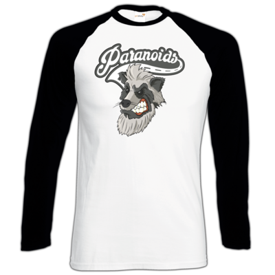 Motiv: Longsleeve Baseball T - Paranoids Logo - bestimme auf Wunsch Details wie Produkt, Grösse, Farbe und Position selbst ! Motiv: Longsleeve Baseball T - Paranoids Logo
