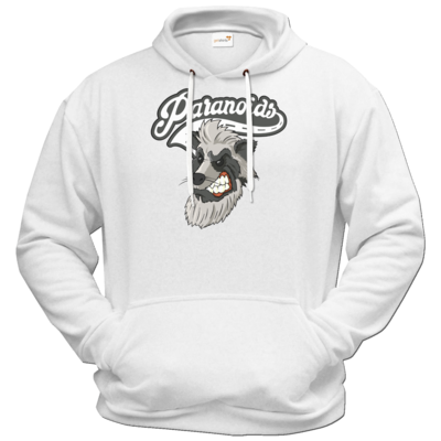 Motiv: Hoodie Premium FAIR WEAR - Paranoids Logo - bestimme auf Wunsch Details wie Produkt, Grösse, Farbe und Position selbst ! Motiv: Hoodie Premium FAIR WEAR - Paranoids Logo