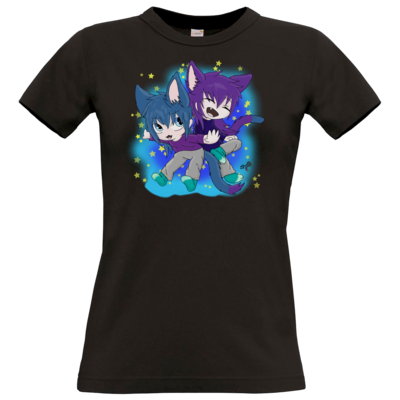 Motiv: T-Shirt Damen Premium FAIR WEAR - Katzenbrüder - bestimme auf Wunsch Details wie Produkt, Grösse, Farbe und Position selbst ! Motiv: T-Shirt Damen Premium FAIR WEAR - Katzenbrüder