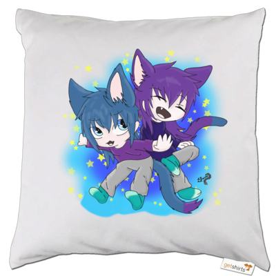 Motiv: Kissen - Katzenbrüder - bestimme auf Wunsch Details wie Produkt, Grösse, Farbe und Position selbst ! Motiv: Kissen - Katzenbrüder