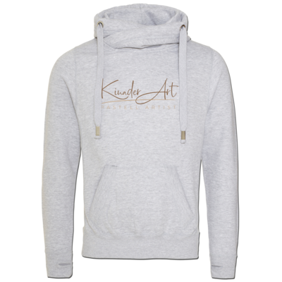Motiv: Cross Neck Hoodie - Kinader Art Weiß - bestimme auf Wunsch Details wie Produkt, Grösse, Farbe und Position selbst ! Motiv: Cross Neck Hoodie - Kinader Art Weiß