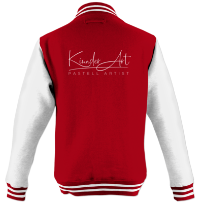Motiv: College Jacke - Kinader Art Weiß - bestimme auf Wunsch Details wie Produkt, Grösse, Farbe und Position selbst ! Motiv: College Jacke - Kinader Art Weiß