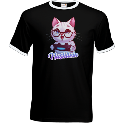 Motiv: T-Shirt Ringer - Nashi Logo + Schriftzug - bestimme auf Wunsch Details wie Produkt, Grösse, Farbe und Position selbst ! Motiv: T-Shirt Ringer - Nashi Logo + Schriftzug