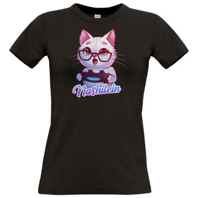 Motiv: T-Shirt Damen Premium FAIR WEAR - Nashi Logo + Schriftzug - bestimme auf Wunsch Details wie Produkt, Grösse, Farbe und Position selbst ! Motiv: T-Shirt Damen Premium FAIR WEAR - Nashi Logo + Schriftzug